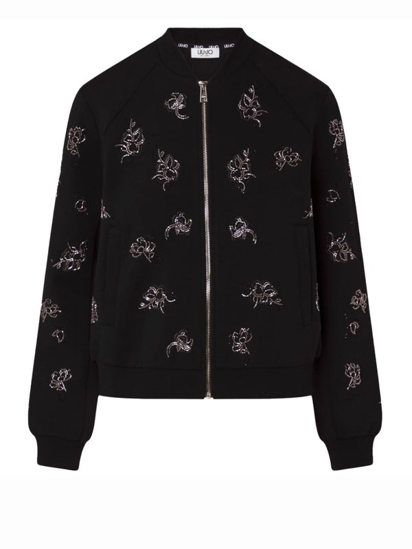 LIUJO SPORT Felpa con ricami Gioiello Liu Jo - Nero