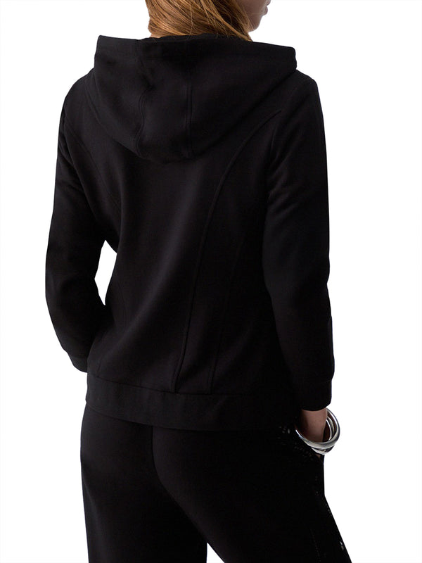 LIUJO SPORT Felpa Con Cappuccio E Paillettes Liu Jo - Nero