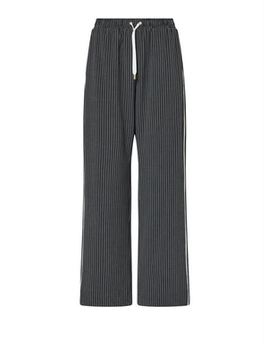 LIUJO SPORT Pantaloni Gessati Con Inserto In Pizzo Liu Jo - Grigio
