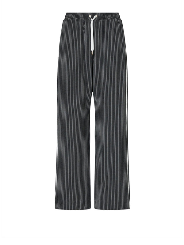 LIUJO SPORT Pantaloni Gessati Con Inserto In Pizzo Liu Jo - Grigio