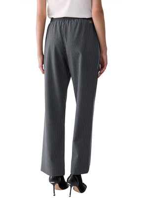 LIUJO SPORT Pantaloni Gessati Con Inserto In Pizzo Liu Jo - Grigio