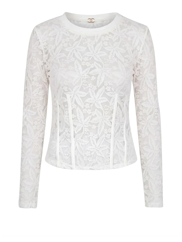 LIUJO SPORT Tshirt Di Pizzo Liu Jo Sport - Bianco Lana