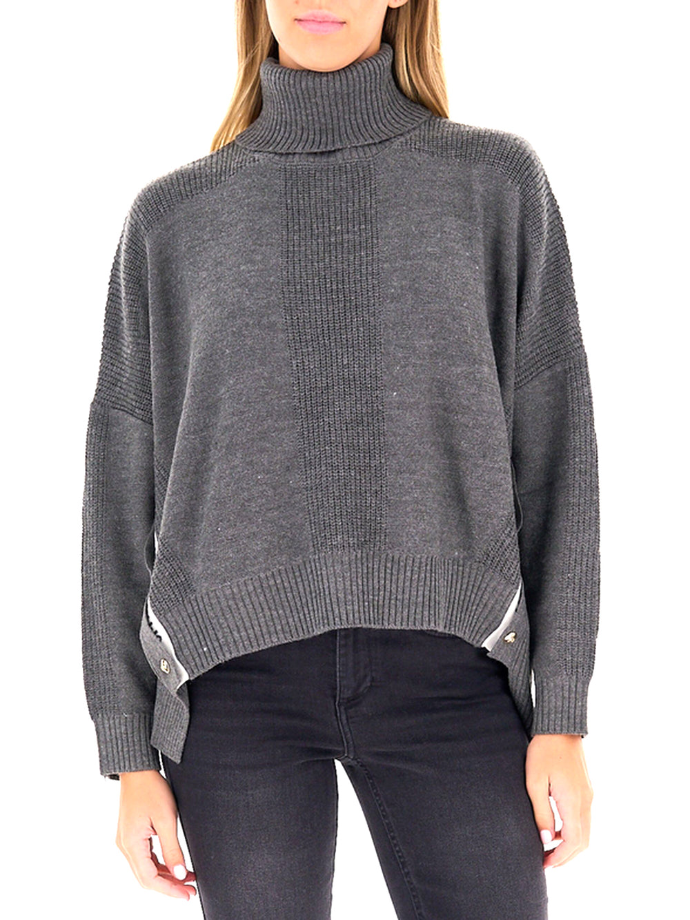 Liu Jo Dolcevita In Misto Lana Con Bottoni Liu Jo Sport - Grigio