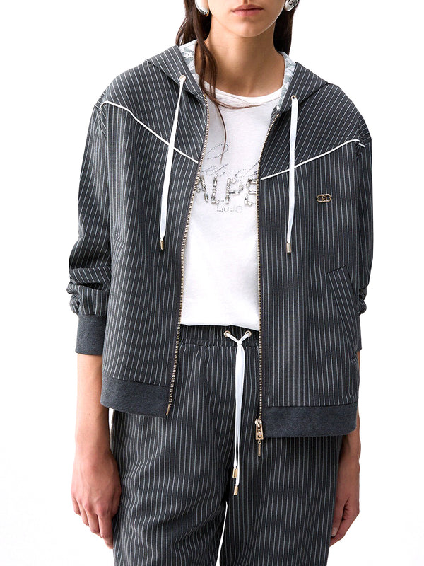 LIUJO SPORT Giacca Con Cappuccio In Pizzo Liu Jo Sport - Grigio