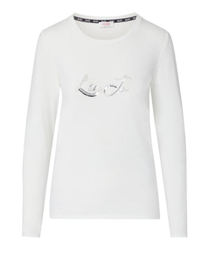 LIUJO SPORT Tshirt Maniche Lunghe Con Paillettes Liu Jo Sport - Bianco