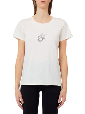 LIUJO SPORT Tshirt Con Logo E Strass Liu Jo Sport - Bianco