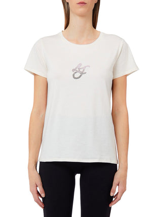 LIUJO SPORT Tshirt Con Logo E Strass Liu Jo Sport - Bianco