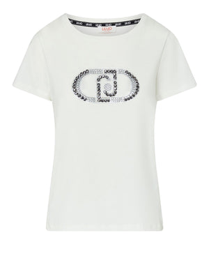 LIUJO SPORT Tshirt Con Logo Monogram Liu Jo Sport - Bianco