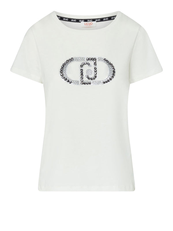 LIUJO SPORT Tshirt Con Logo Monogram Liu Jo Sport - Bianco