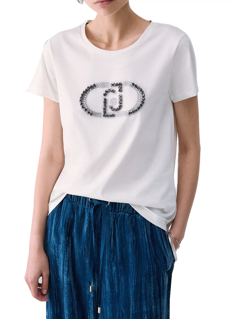 LIUJO SPORT Tshirt Con Logo Monogram Liu Jo Sport - Bianco