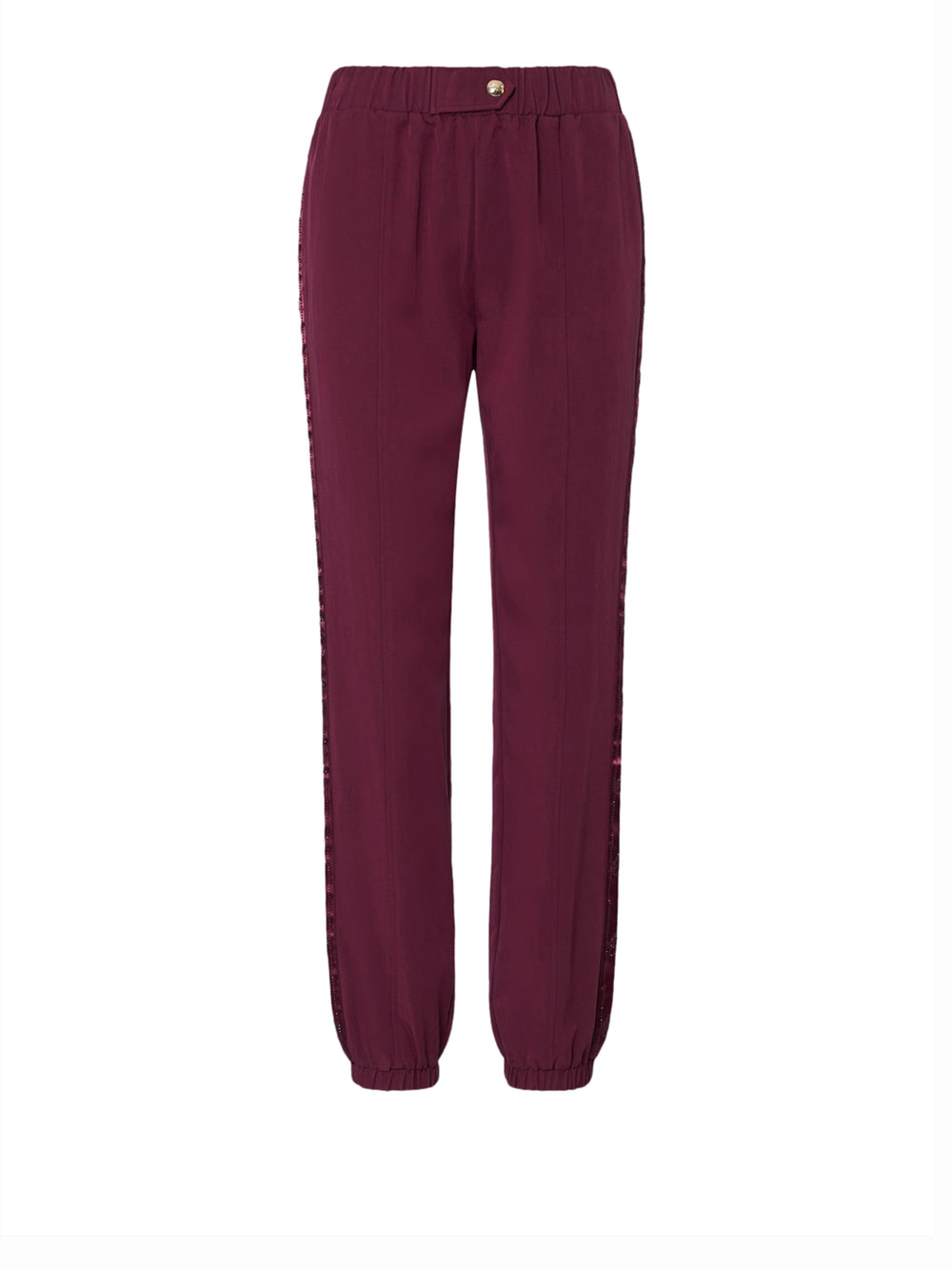 LIUJO SPORT Pantaloni Jogging Con Tape Logato Liu Jo Sport - Red Aubergine