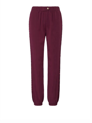 LIUJO SPORT Pantaloni Jogging Con Tape Logato Liu Jo Sport - Red Aubergine