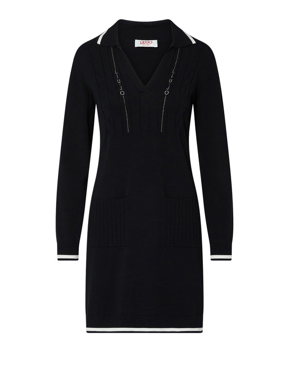 LIUJO SPORT Abito Corto In Maglia Liu Jo - Nero/Bianco