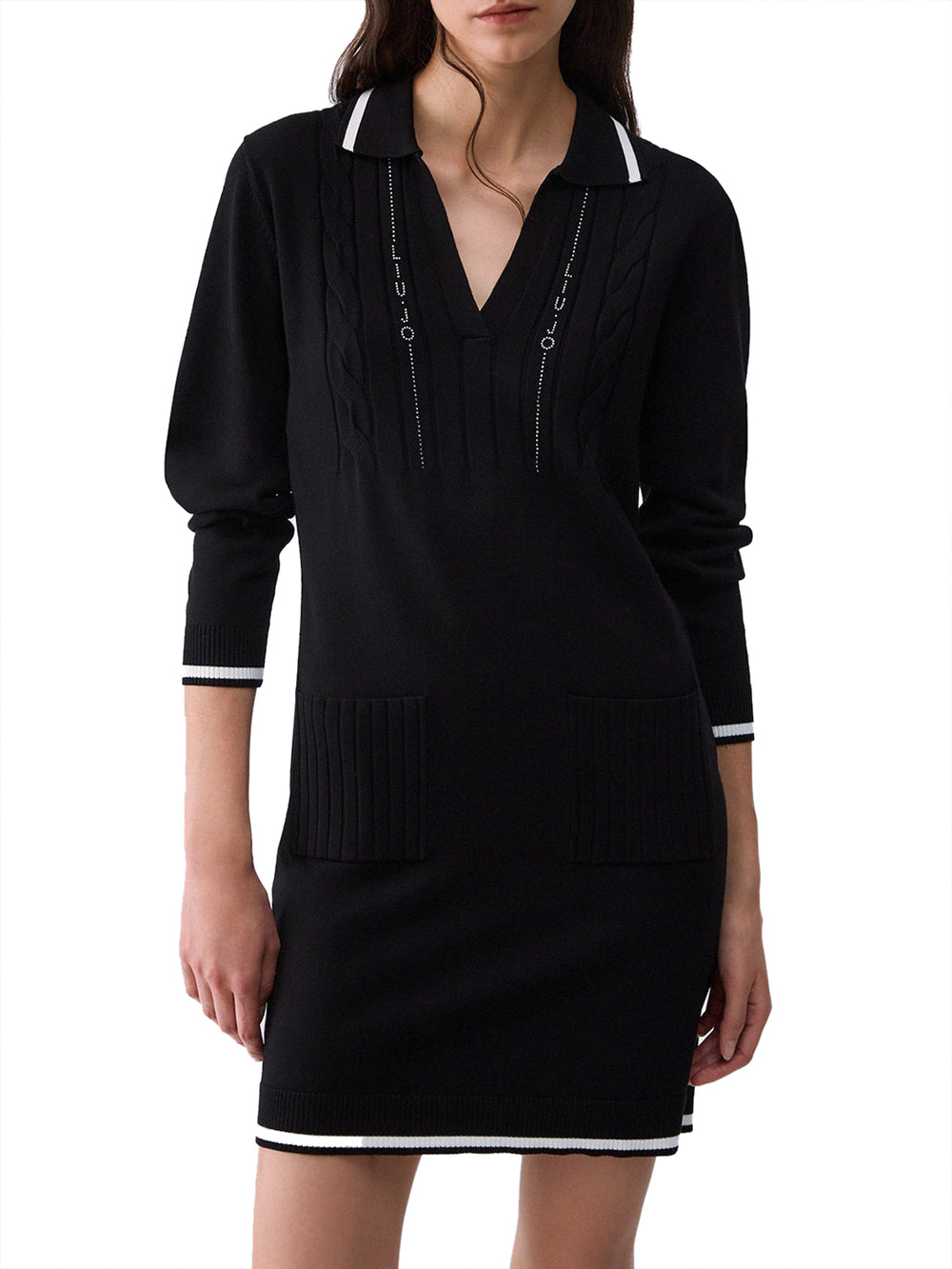 LIUJO SPORT Abito Corto In Maglia Liu Jo - Nero/Bianco