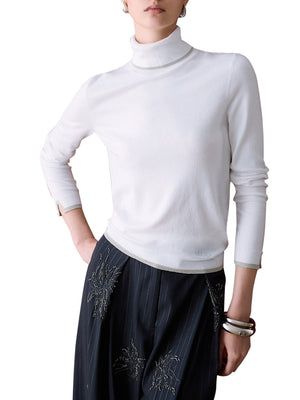 LIU.JO WHITE Dolcevita Con Profili Lurex Liu Jo - Bianco Lana