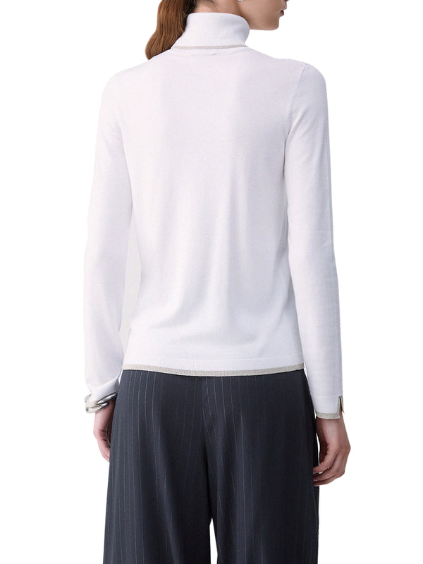 LIU.JO WHITE Dolcevita Con Profili Lurex Liu Jo - Bianco Lana