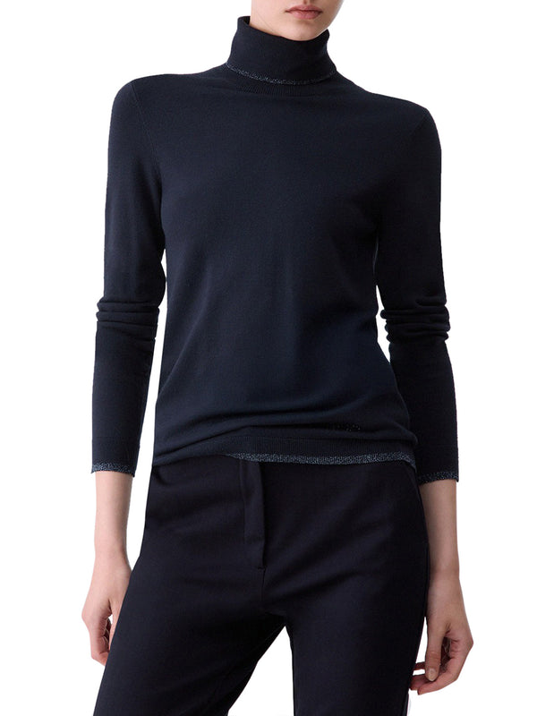 LIU.JO WHITE Dolcevita Con Profili Lurex Liu Jo - Blu Scuro