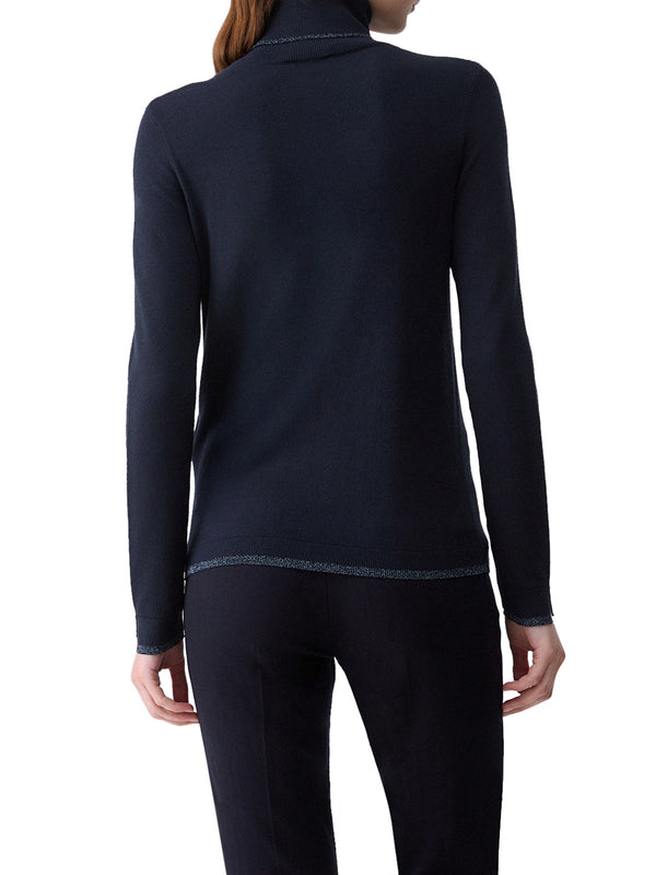 LIU.JO WHITE Dolcevita Con Profili Lurex Liu Jo - Blu Scuro