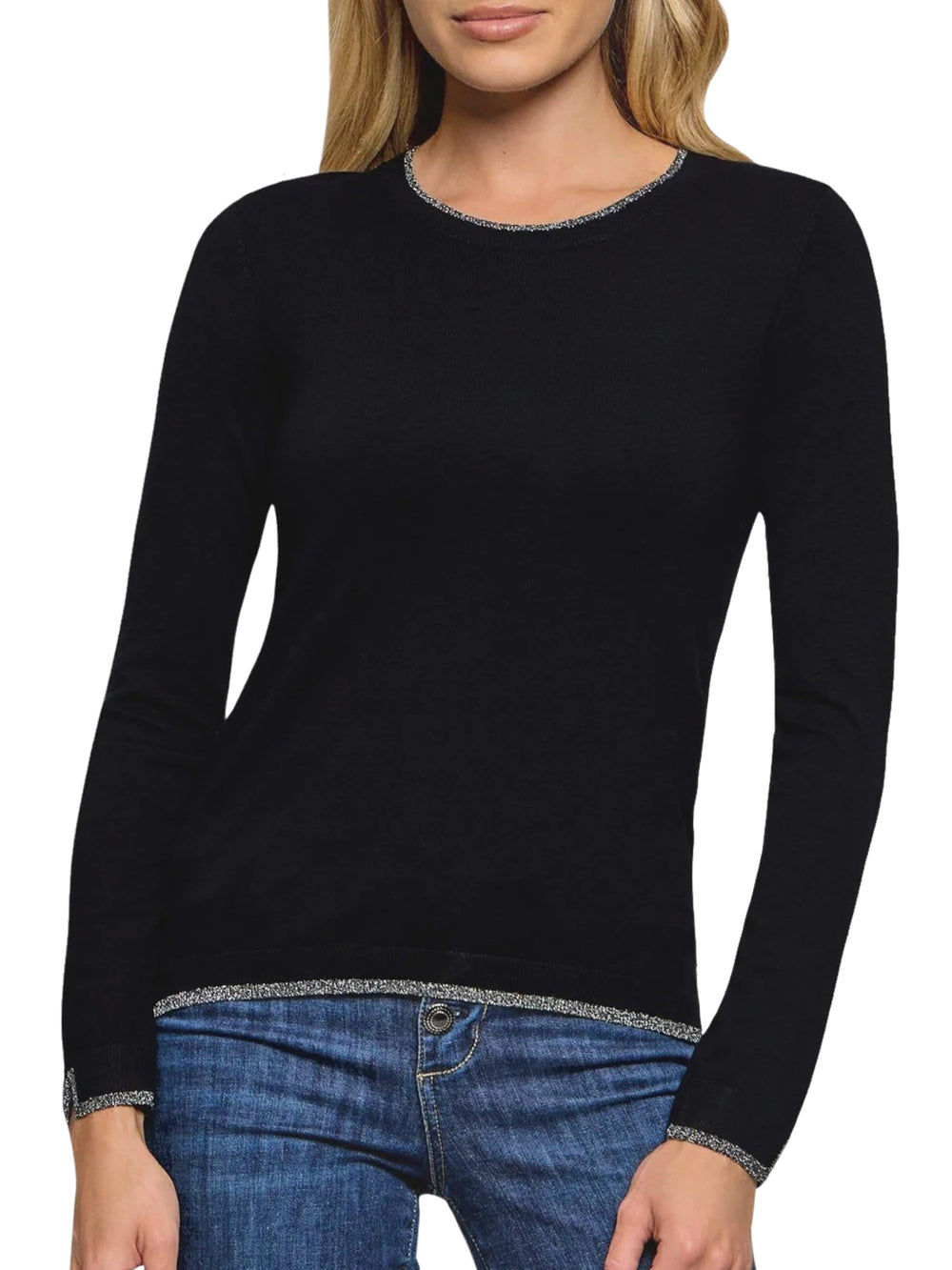 LIU.JO WHITE Maglia Con Profili Lurex Liu Jo - Nero