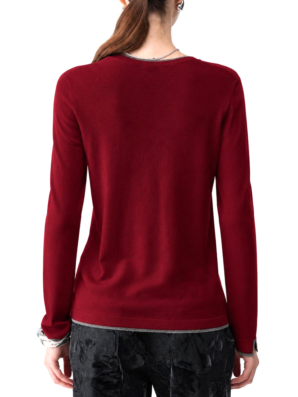 LIU.JO WHITE Maglia Con Profili Lurex Liu Jo - Scarlet