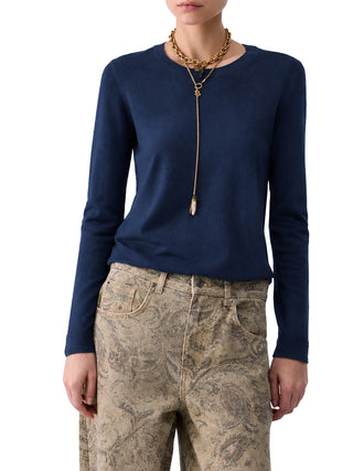 LIU.JO WHITE Maglia Con Profili Lurex Liu Jo - Blu Scuro