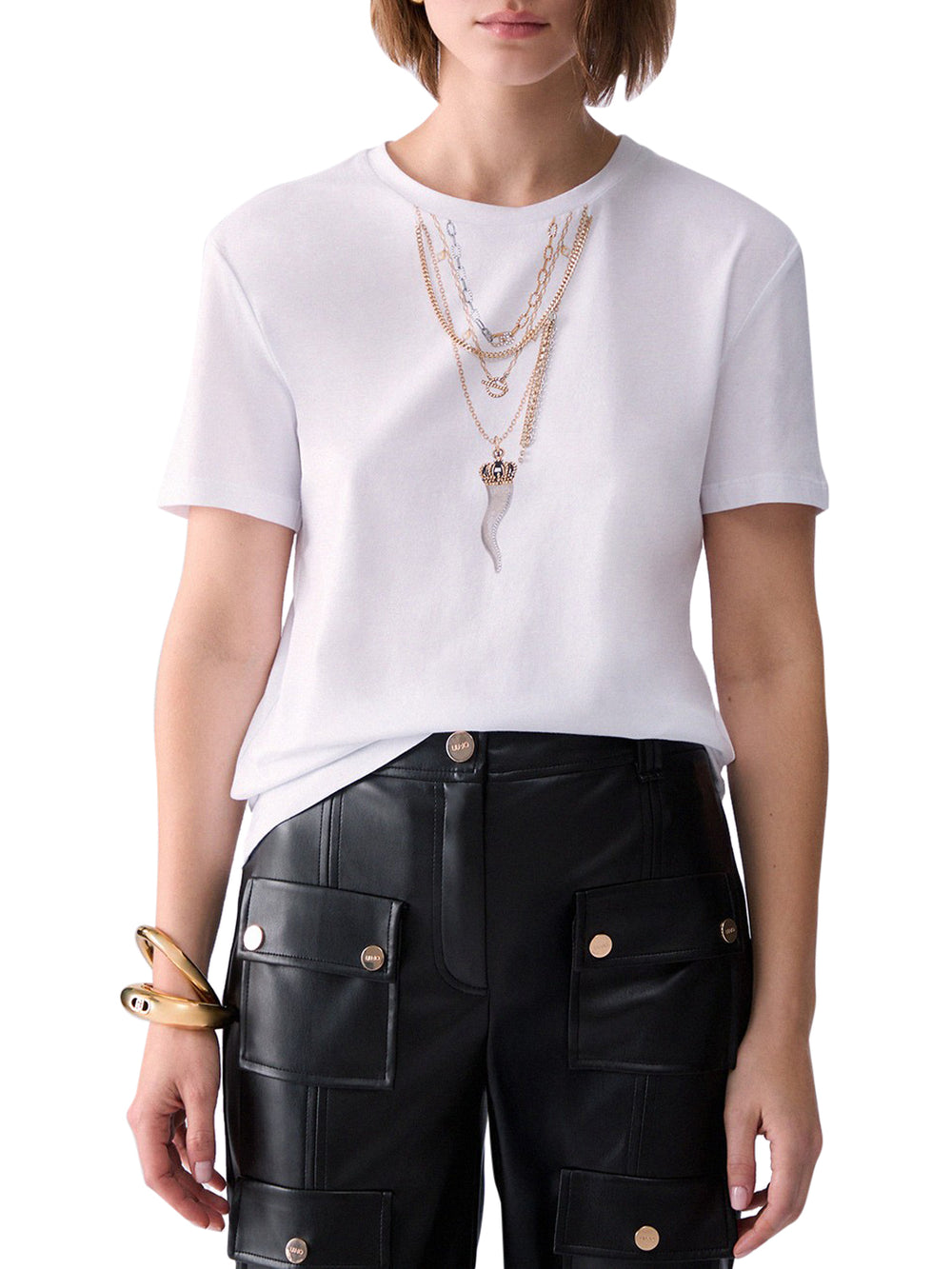 LIU.JO WHITE T-Shirt Liu Jo Stampa Bianco