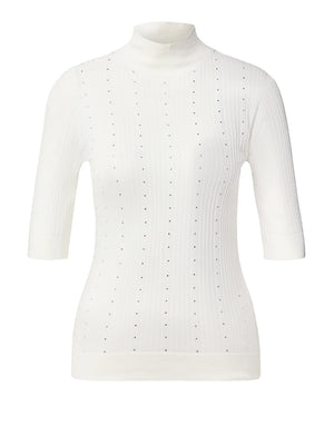 LIU.JO WHITE Maglia In Lana Con Strass Liu Jo - Bianco