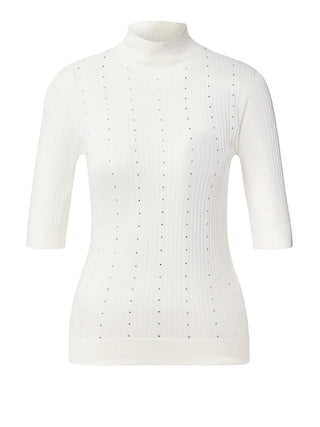 LIU.JO WHITE Maglia In Lana Con Strass Liu Jo - Bianco
