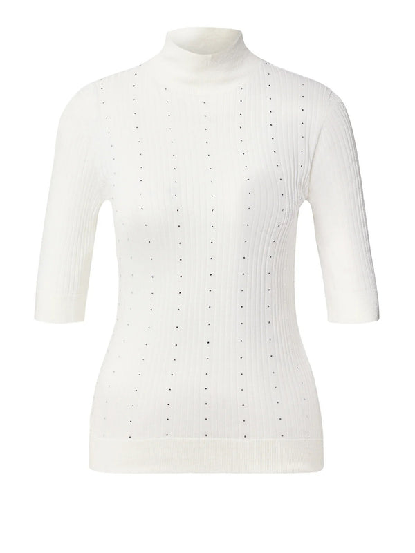 LIU.JO WHITE Maglia In Lana Con Strass Liu Jo - Bianco