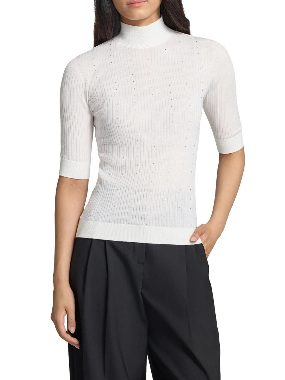 LIU.JO WHITE Maglia In Lana Con Strass Liu Jo - Bianco
