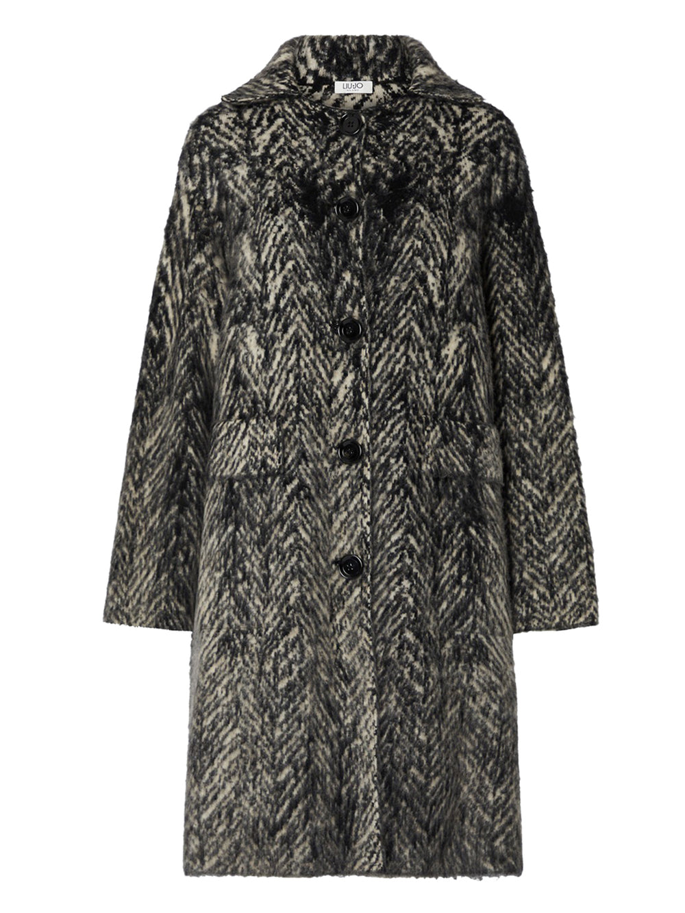 Liu Jo Cappotto Jacquard in Maglia Spazzolata Liu Jo - Grigio Spazzolato