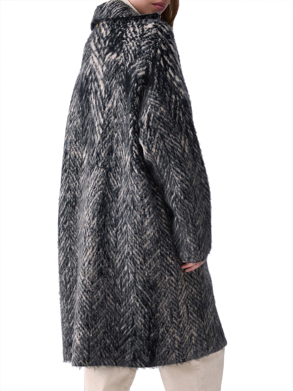 Liu Jo Cappotto Jacquard in Maglia Spazzolata Liu Jo - Grigio Spazzolato