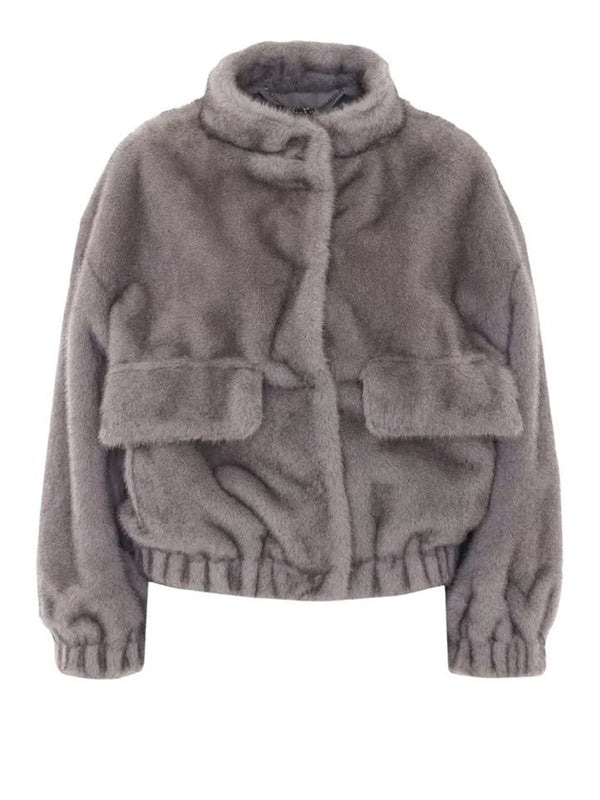 LIU.JO WHITE Cappotto Corto In Ecopelliccia Liu Jo - Grigio