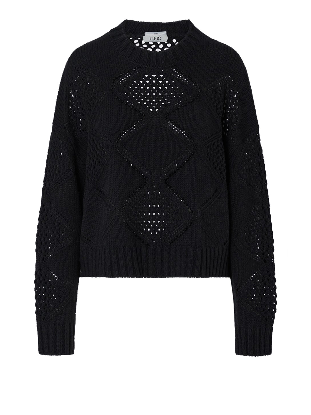 LIU.JO WHITE Maglia Con Perline E Traforature Liu Jo - Nero