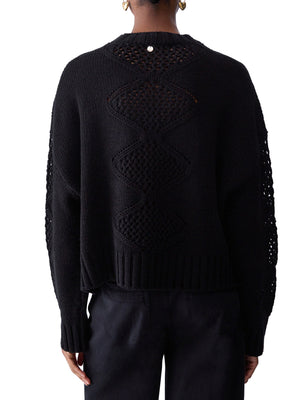 LIU.JO WHITE Maglia Con Perline E Traforature Liu Jo - Nero
