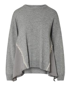 LIU.JO WHITE Maglia Liu Jo Con Inserti In Raso Grigio