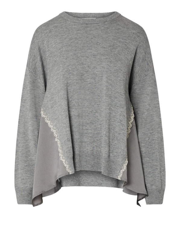 LIU.JO WHITE Maglia Liu Jo Con Inserti In Raso Grigio