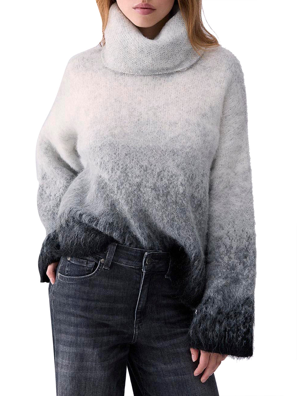 Liu Jo Maglia Jacquard In Lana Spazzolata Liu Jo - Grigio