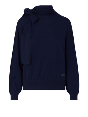 LIU.JO WHITE Maglia In Lana Con Fiocco Liu Jo - Blu Notte