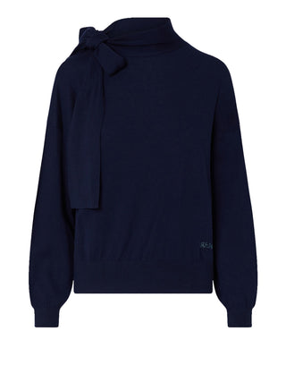 LIU.JO WHITE Maglia In Lana Con Fiocco Liu Jo - Blu Notte