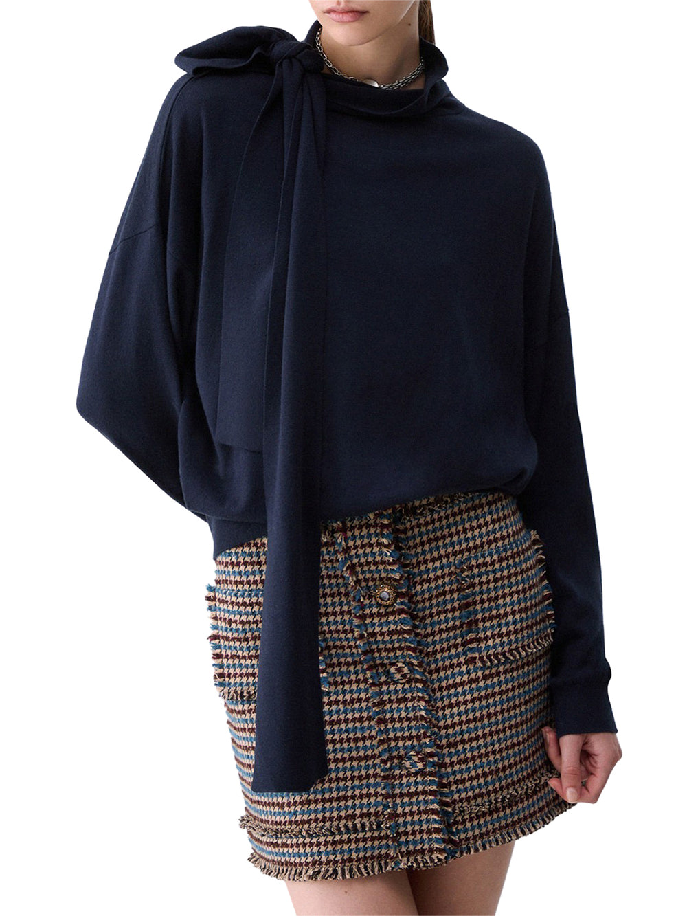 LIU.JO WHITE Maglia In Lana Con Fiocco Liu Jo - Blu Notte