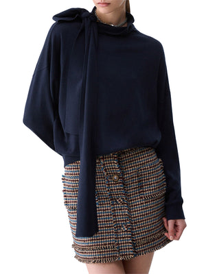 LIU.JO WHITE Maglia In Lana Con Fiocco Liu Jo - Blu Notte