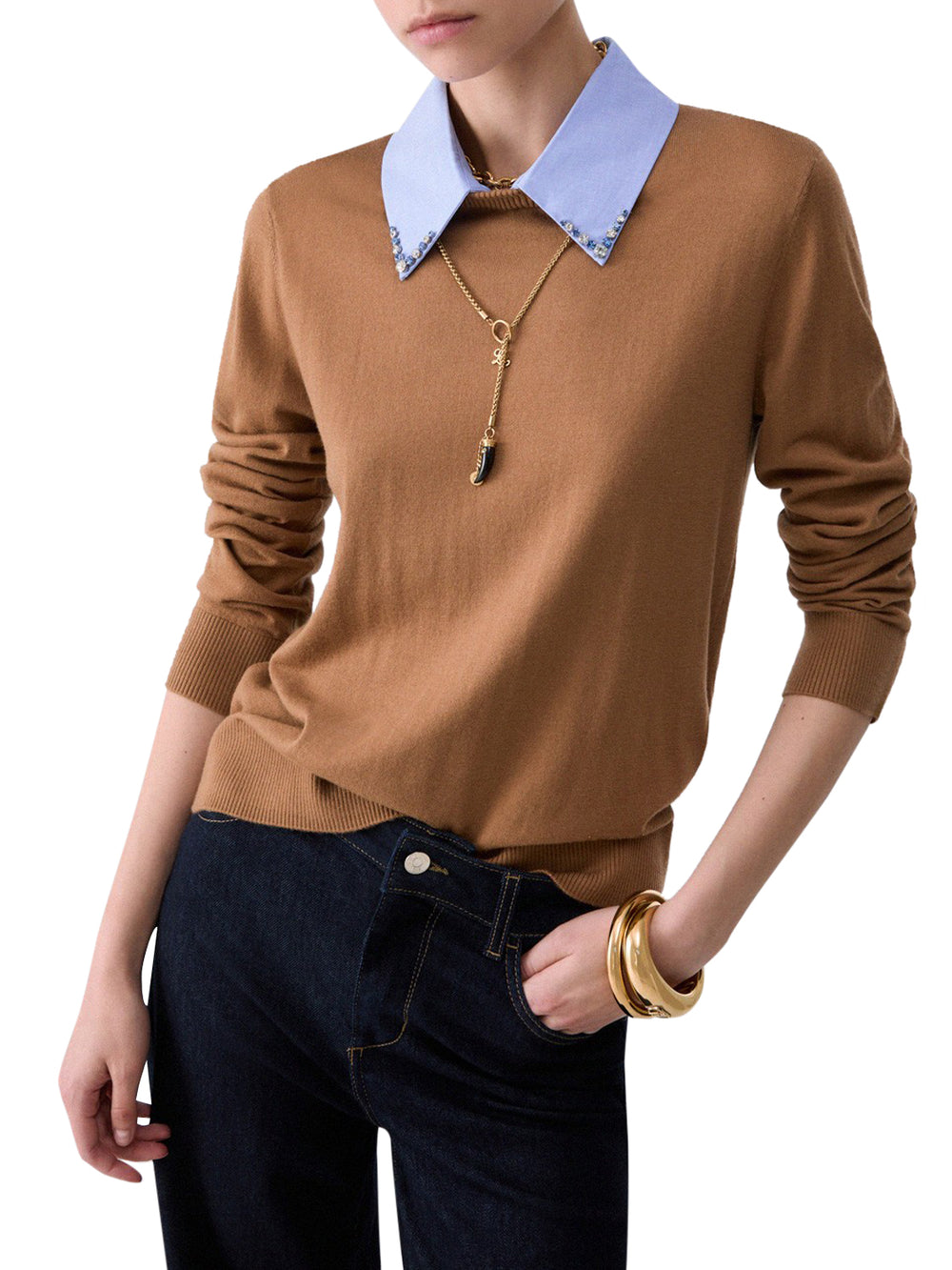 LIU.JO WHITE Maglia Con Dettaglio Popeline Liu Jo - Cocoa/Pop Dusk