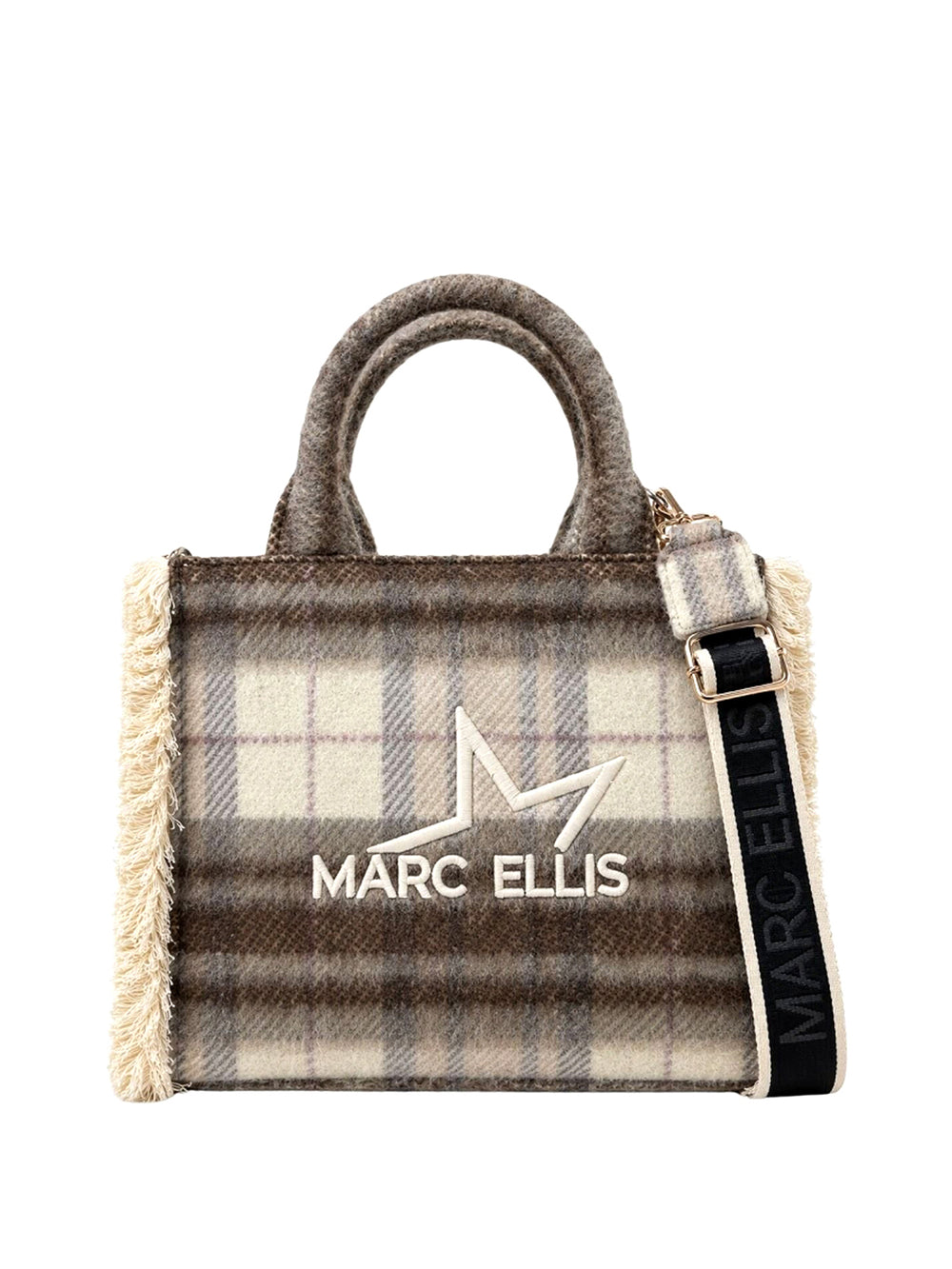 Marc Ellis Borsa a Mano Buby Plaid M Marc Ellis - Beige Scuro