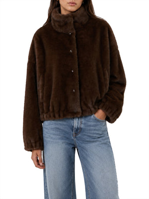 MAXMARA WEEKEND 1USCITA Giacca MaxMara Corta Dalla Texture Soffice - Marrone