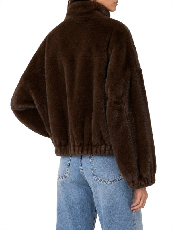 MAXMARA WEEKEND 1USCITA Giacca MaxMara Corta Dalla Texture Soffice - Marrone