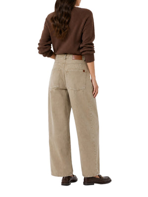 MAXMARA WEEKEND 1USCITA Jeans MaxMara Barrel Leg In Denim Effetto Used - Beige