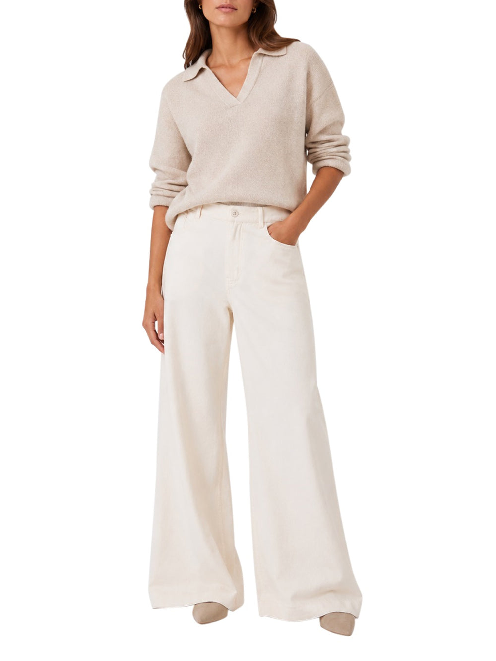 MAXMARA WEEKEND 1USCITA Pantalone MaxMara In Bull Di Cotone - Ecru