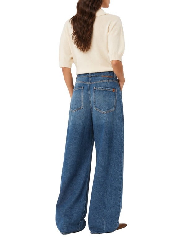 MAXMARA WEEKEND 1USCITA Jeans MaxMara Ampio In Denim Di Cotone - Blu
