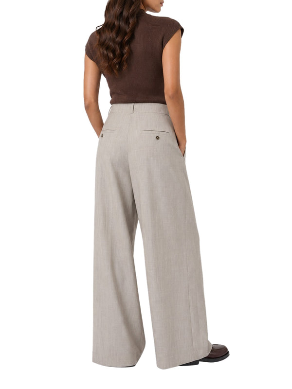 MAXMARA WEEKEND 1USCITA MaxMara Pantalone Wide Leg In Tela Di Lana - Nocciola